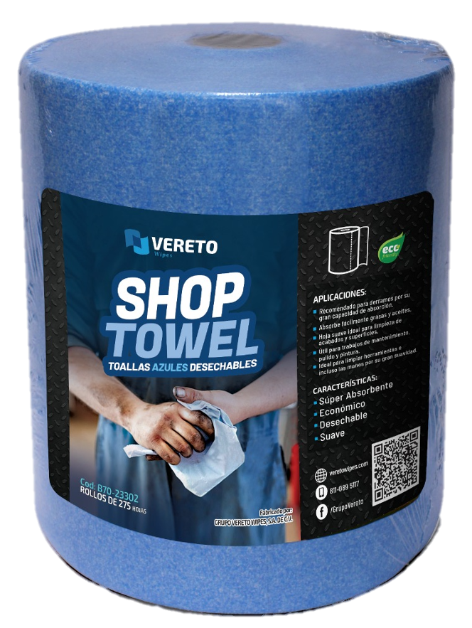 [B70-23302] Rollo B70 de paño azul multiusos tipo shop towel