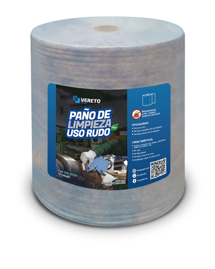 Rollo 90B de paño azul para uso rudo